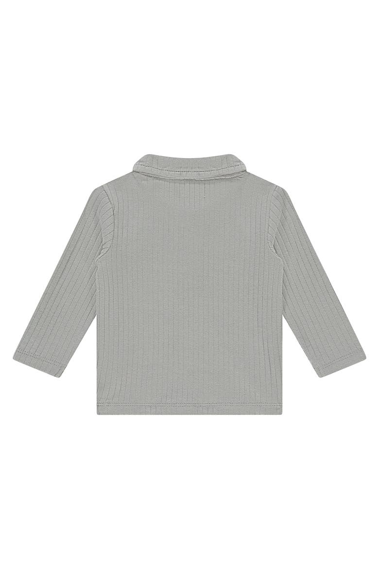 Ribbed Polo Long Sleeve Shirt, Alternate, color, Steel