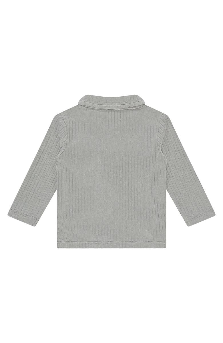 BABYFACE Ribbed Polo Long Sleeve Shirt, Alternate, color, Steel