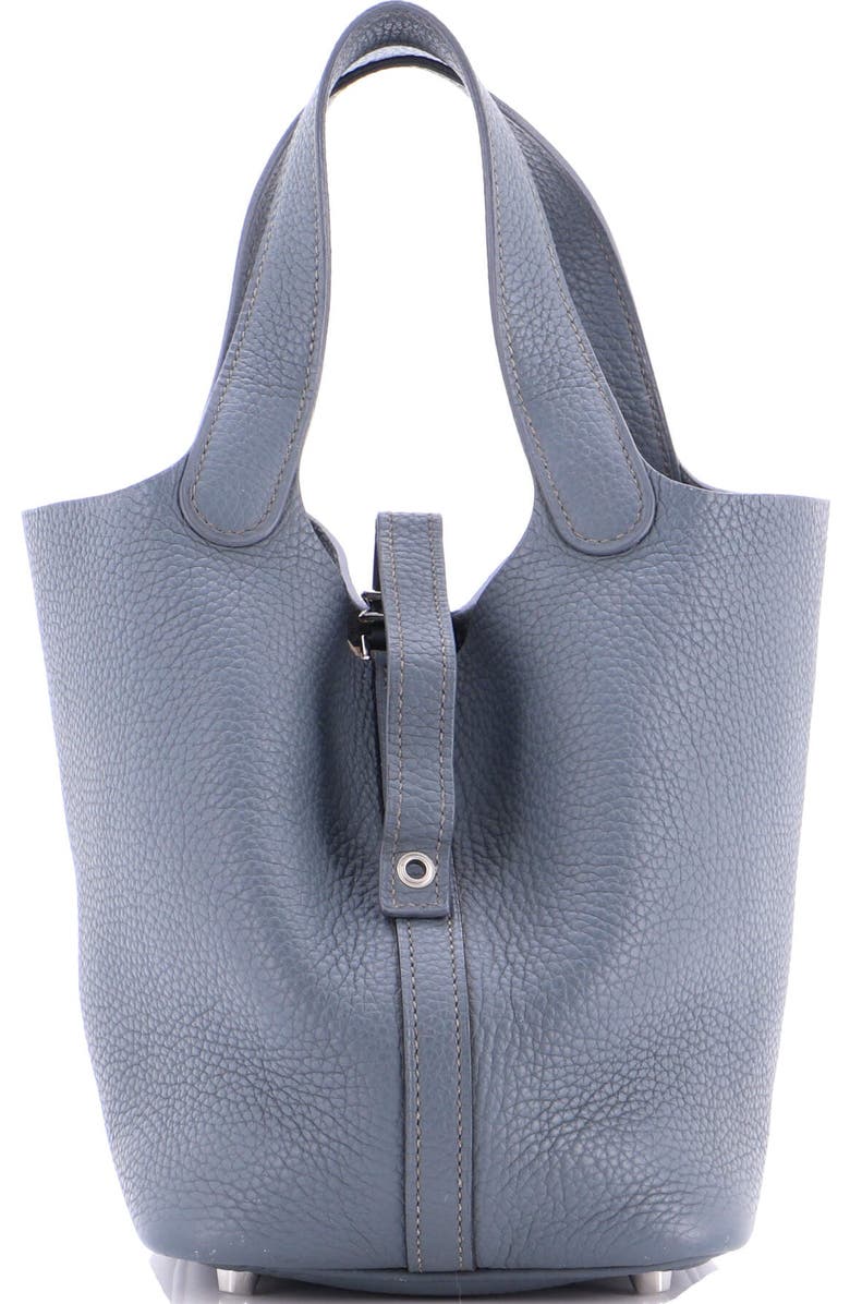 Pre-Owned Hermes Picotin Lock Bag Clemence PM, Main, color, Bleu Orage