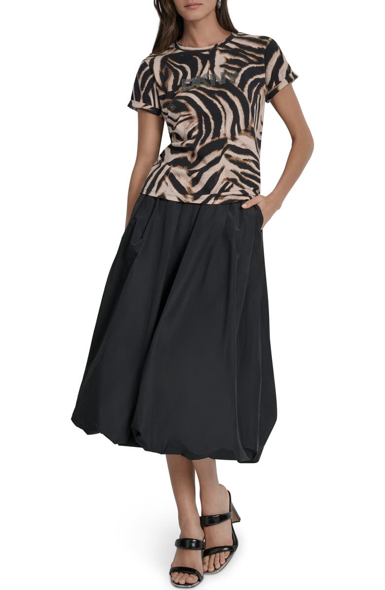 DKNY Abstract Zebra Print Stretch Cotton Top, Alternate, color, Blurred Zebra