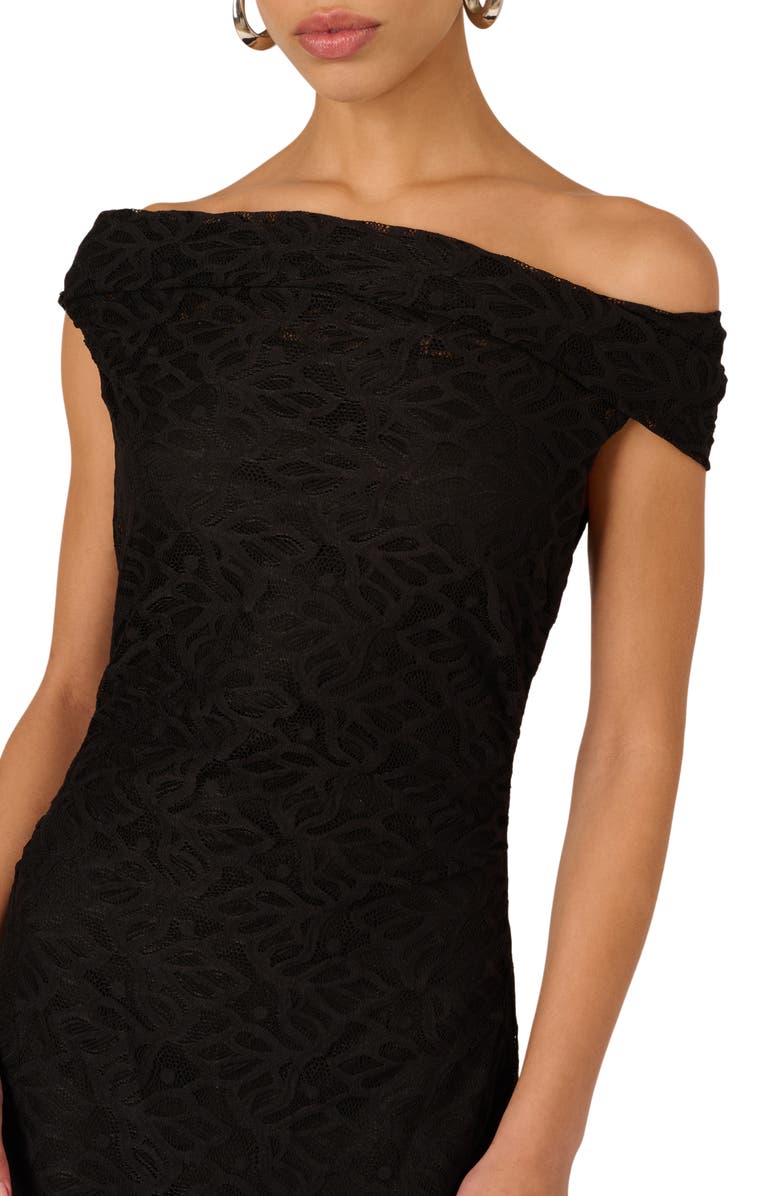 Adrianna Papell Off the Shoulder Lace Maxi Dress, Alternate, color,