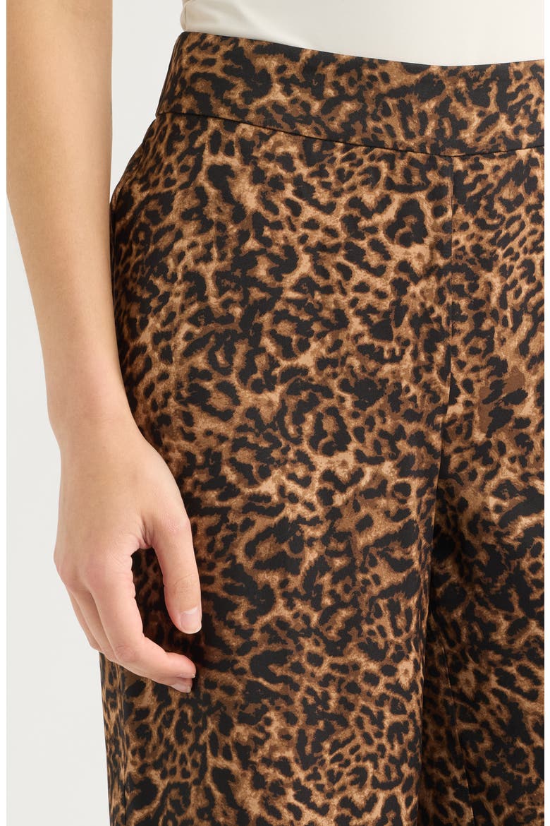 Leopard Print Wide Leg Pants, Alternate, color, WALNUT BLACK LEOPARD