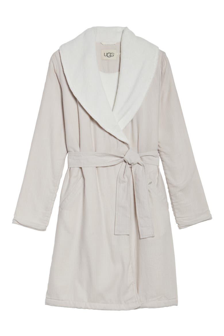 Anika Herringbone Fleece Robe, Alternate, color, CREAM
