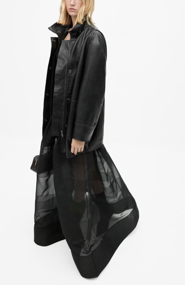 MANGO Strapless Mixed Media Corset Gown, Alternate, color, 