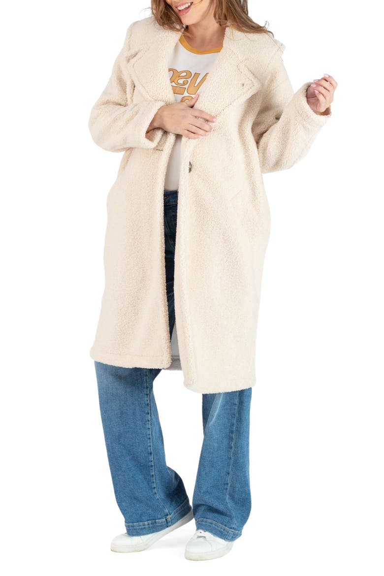 Leonie Fleece Maternity/Nursing Coat, Main, color, SAND
