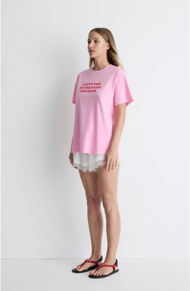 Romy Love You To The Moon Back Tee, Alternate, color, Pink Print
