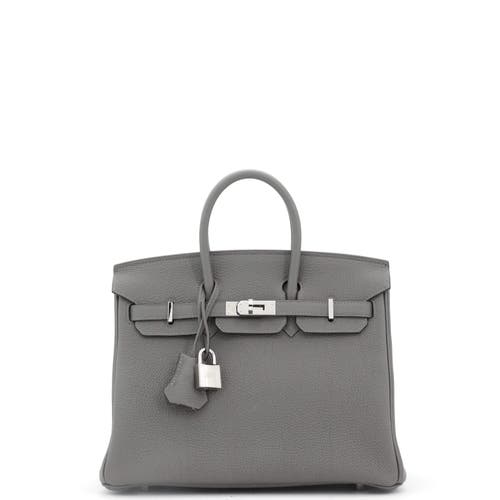 Pre-owned Hermes Hermes Birkin Handbag Grey Togo With Palladium Hardware 25 In Gray