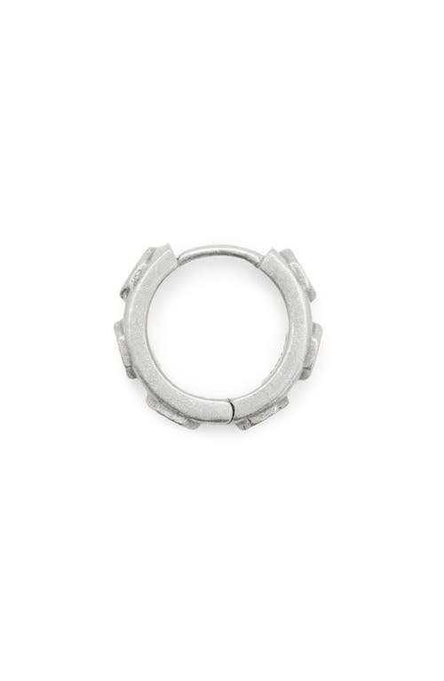 Allsaints Round Hex Single Huggie Hoop Earrings In Warm Silver