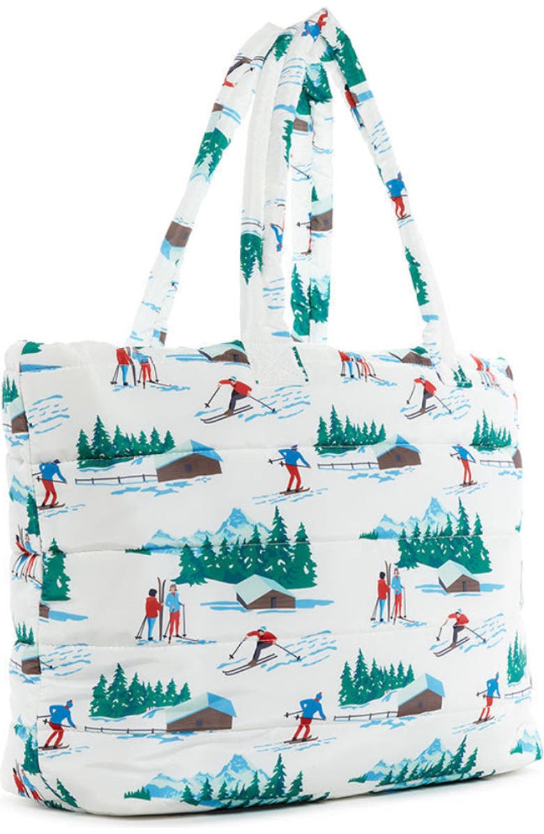 TRVL Design Ski Puffer Tote, Alternate, color, White
