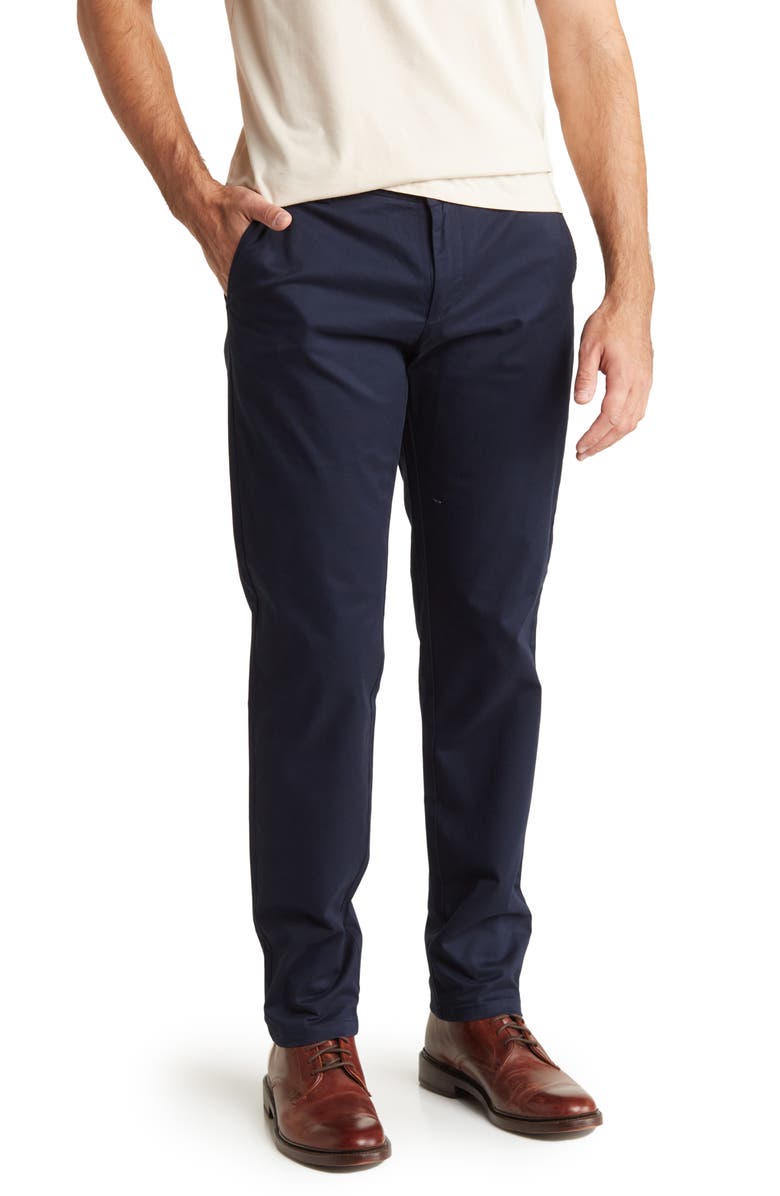 WESTZEROONE Akron Stretch Cotton Pants, Main, color, Navy