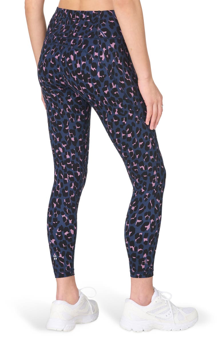 Sweaty Betty Power Pocket Workout 7/8 Leggings, Alternate, color, Purple Leopard Splash Print