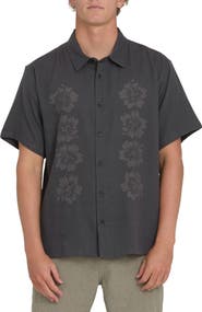 Billabong Cordoba Regular Fit Hibiscus Short Sleeve Knit Button-Up Shirt