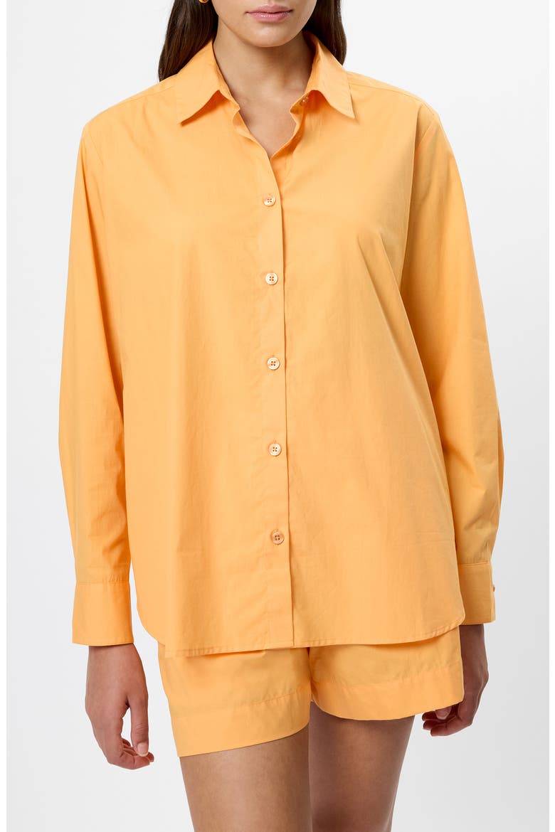 Rhodes Poplin Button-Up Shirt, Main, color, CLEMENTINE