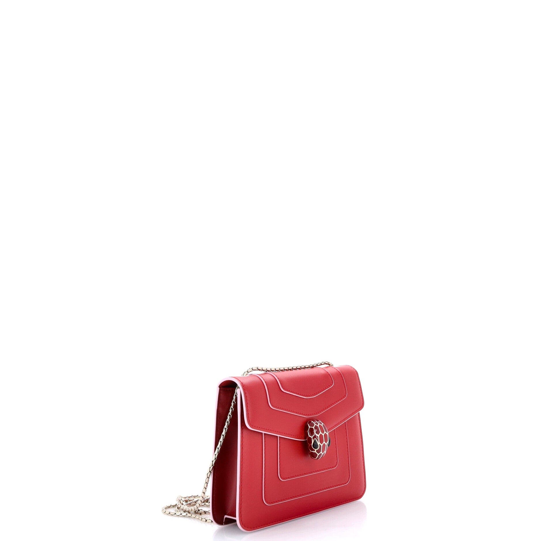 Serpenti Forever Square Shoulder Bag Leather Small, Alternate, color, Red
