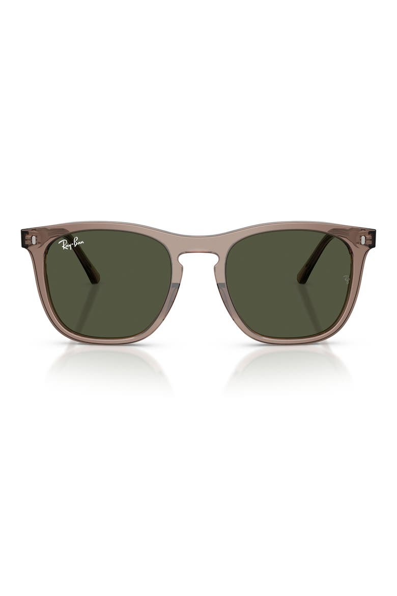 53mm Square Sunglasses, Main, color, TRANSPARENT LIGHT BROWN / BLUE