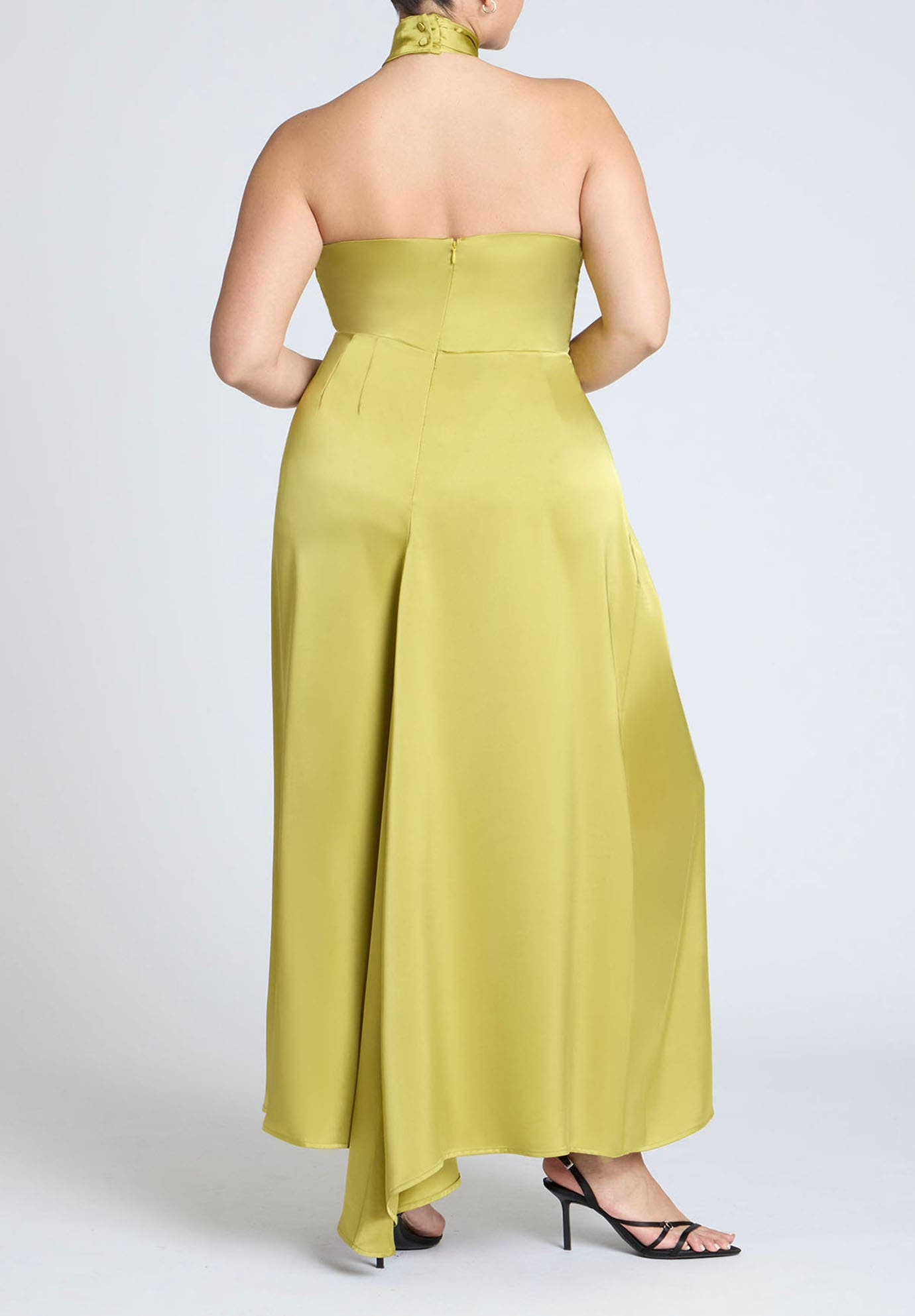 Halter Neck Satin Maxi Dress - image 2