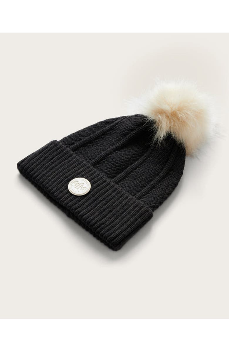 Hemlock Willow Pom Beanie, Alternate, color, Black