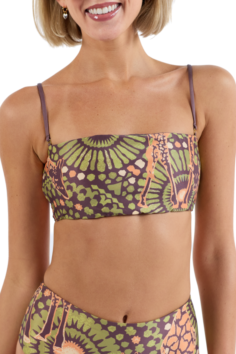 The Africa - Bandeau Bikini Top Reversible, Alternate, color, Brown