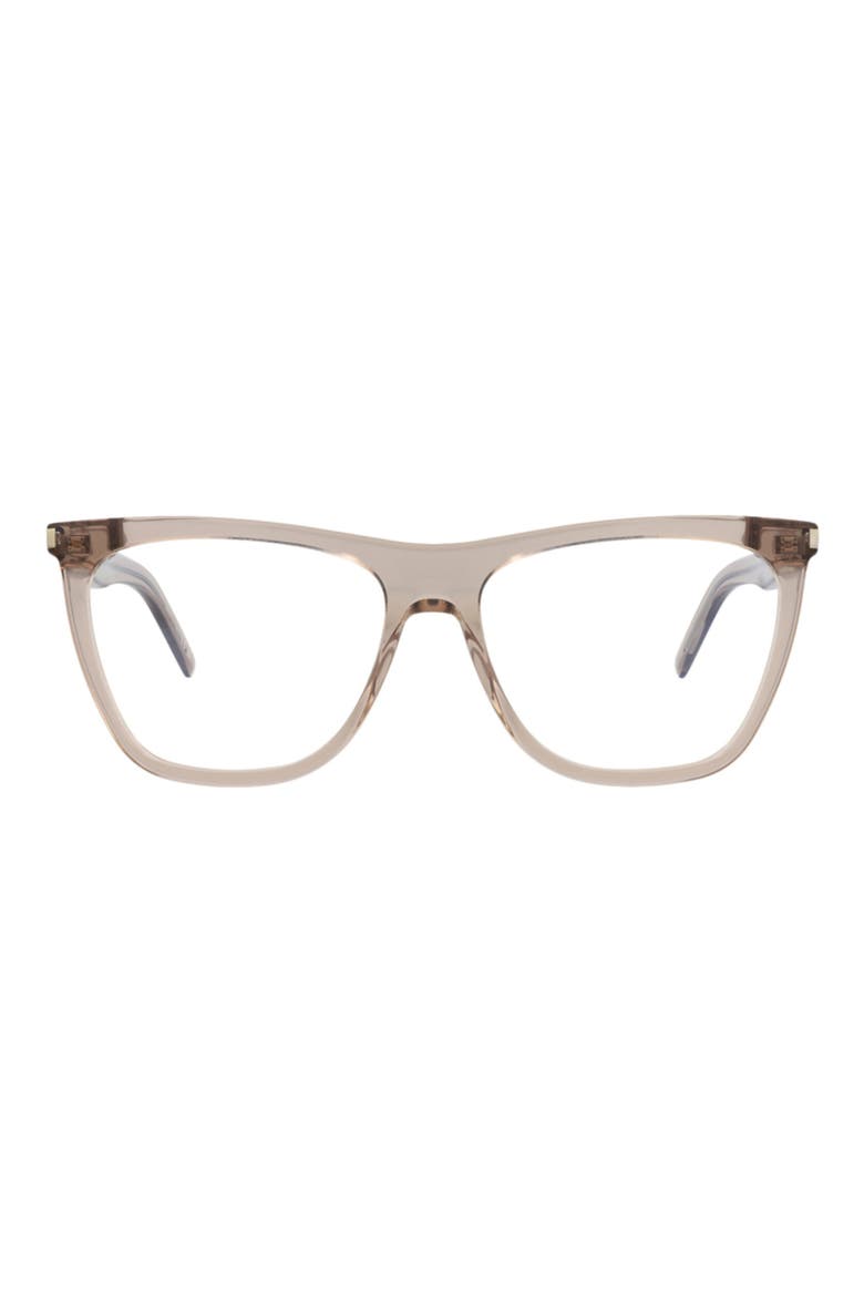 56mm Square Optical Frames, Main, color, BROWN BROWN TRANSPARENT