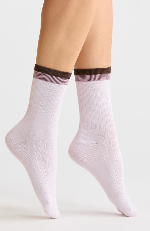 Tipped Wide Rib Dress Socks