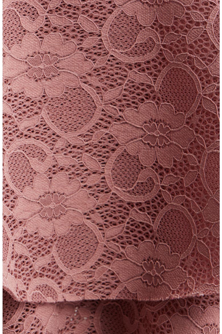 Almira Floral Lace Peplum Cocktail Dress, Alternate, color, DESERT ROSE