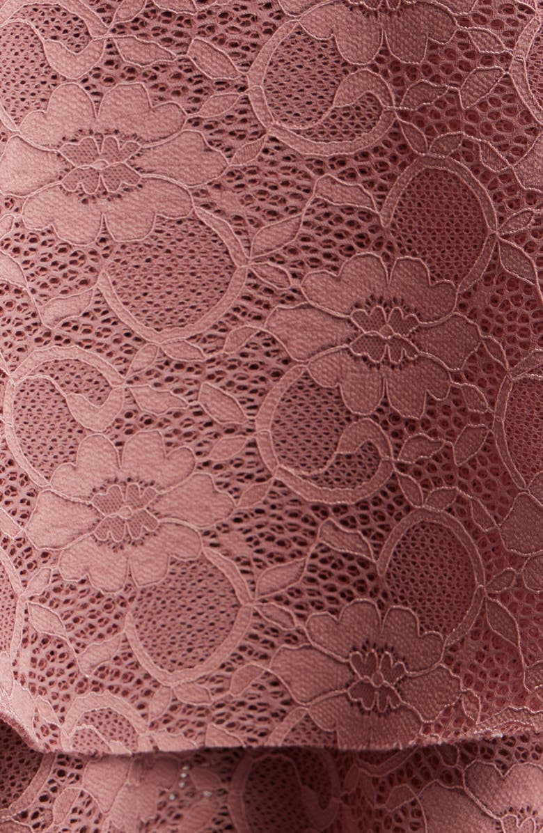 Black Halo Almira Floral Lace Peplum Cocktail Dress, Alternate, color, Desert Rose