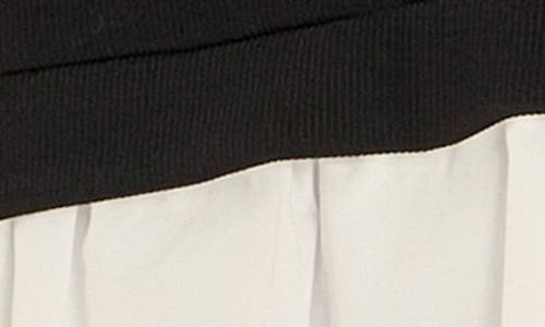 English Factory Mixed Media Cotton Blend Minidress In Black