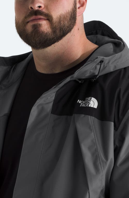 Shop The North Face Antora Water Repellent Rain Jacket In Smoked Pearl/tnf Black-npf
