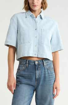 Lana Textured Cotton Button-Up Shirt