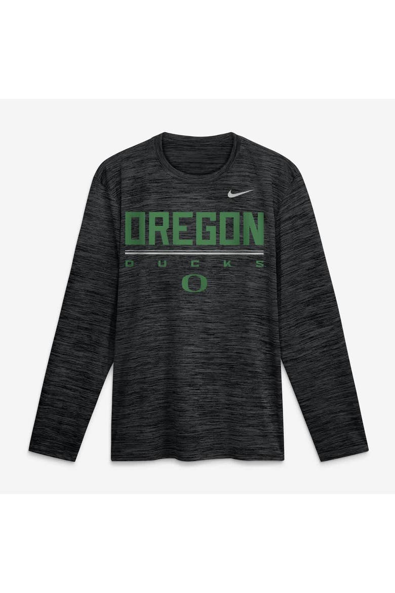 Men's Nike Black Oregon Ducks Sideline Velocity Dri-FIT Long Sleeve T-Shirt, Main, color, Black