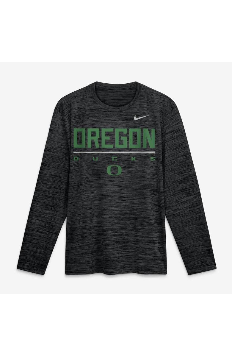 Nike Men's Nike Black Oregon Ducks Sideline Velocity Dri-FIT Long Sleeve T-Shirt, Main, color, Black