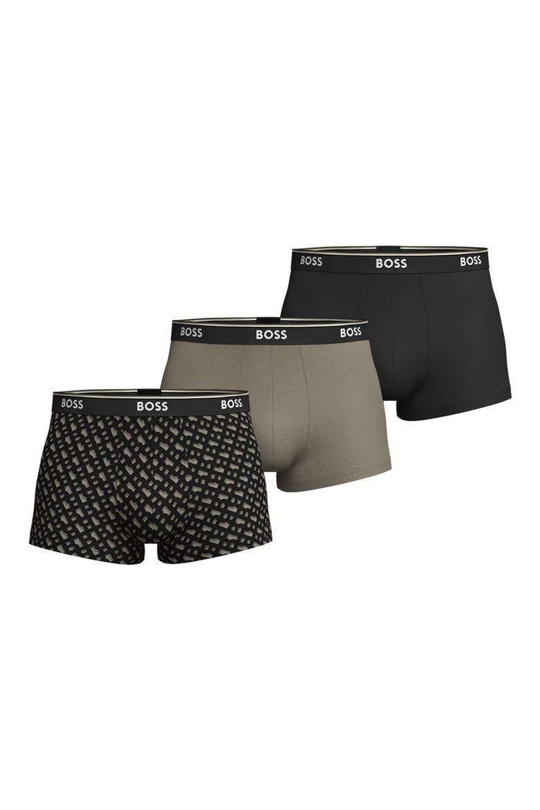 Assorted 3-Pack Stretch Cotton Trunks, Main, color, OPEN BROWN
