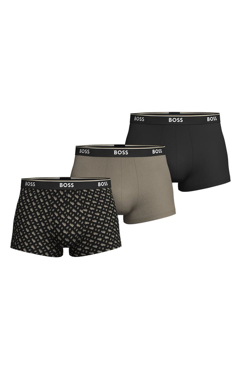 BOSS Assorted 3-Pack Stretch Cotton Trunks, Main, color, 