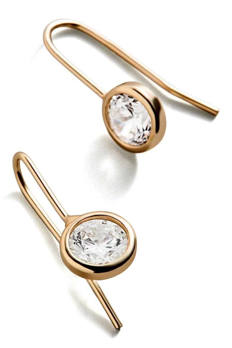 Mini Fallon Bezel Earrings, Alternate, color, GOLD