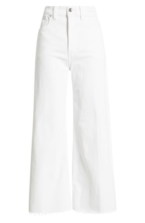 Shop Madewell Raw Hem High Waist Crop Flare Wide Leg Jeans In Pure White