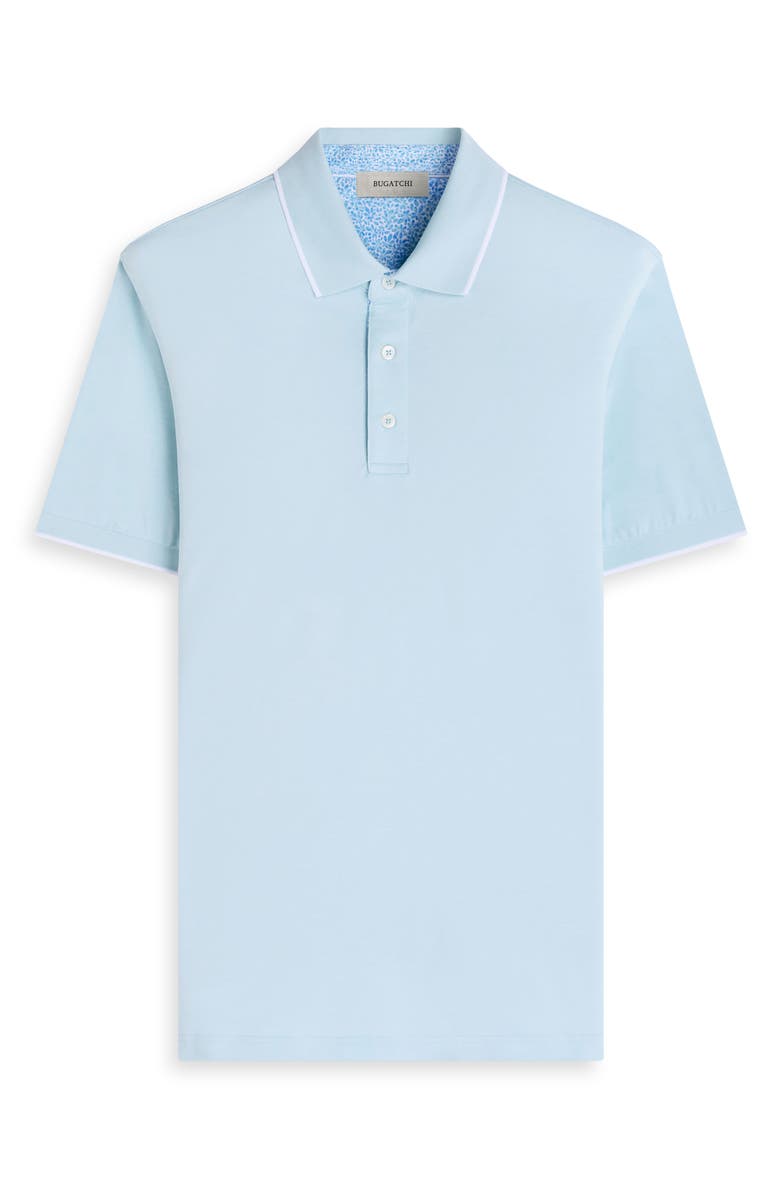 Bugatchi Performance Tipped Polo, Alternate, color, Aqua