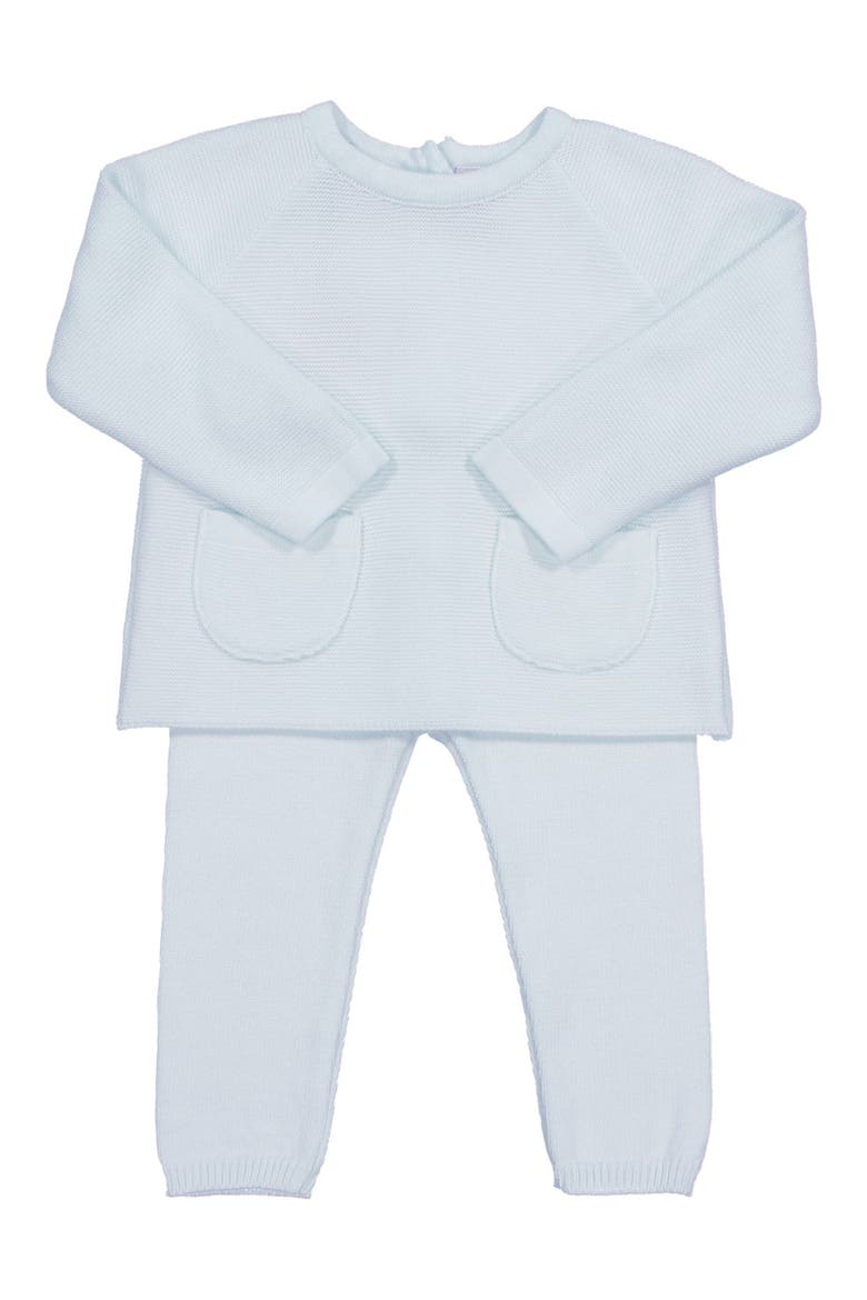 Pocket Knit Top & Pants Set, Main, color, POWDER BLUE