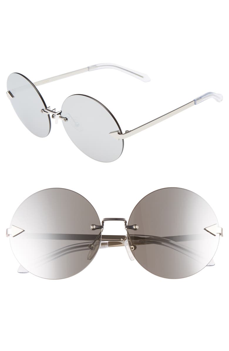 Karen Walker Disco Circus 60mm Rimless Round Sunglasses, Main, color, 