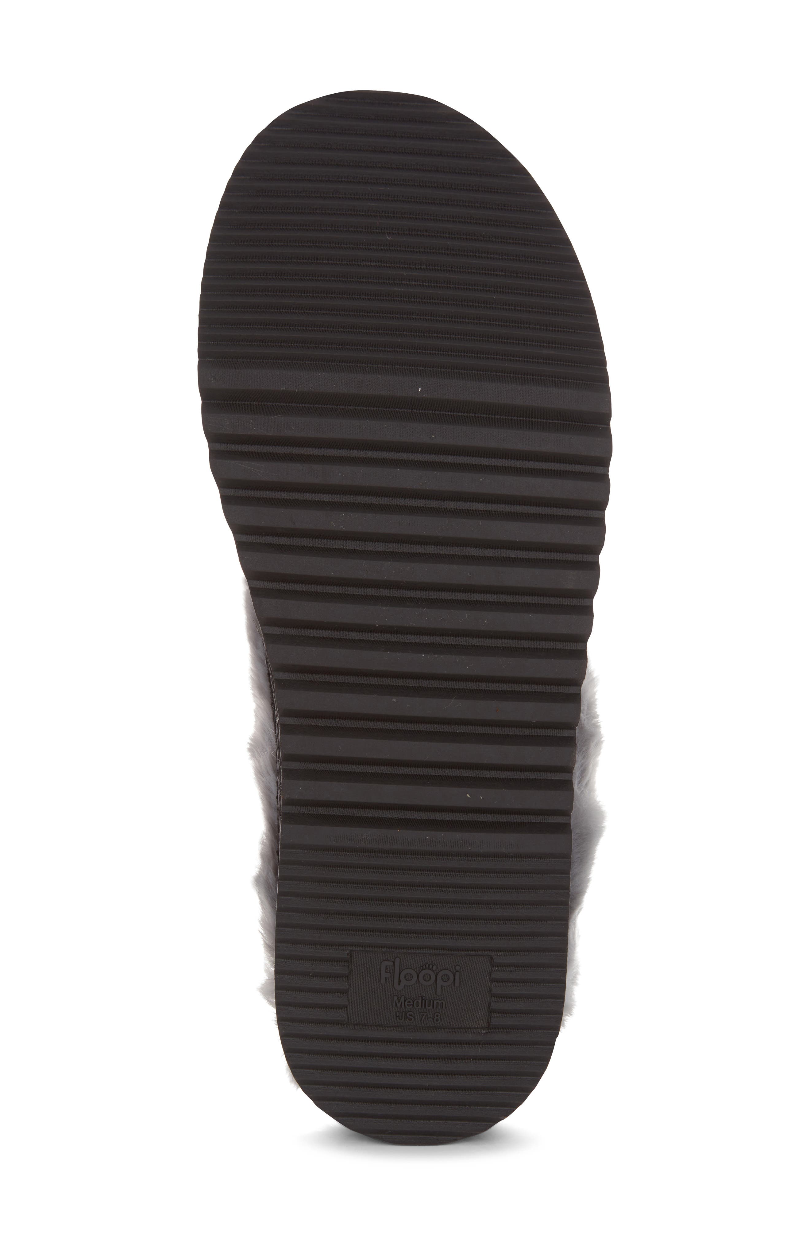 Chenille Faux Shearling Lined Slipper, Alternate, color, BLACK
