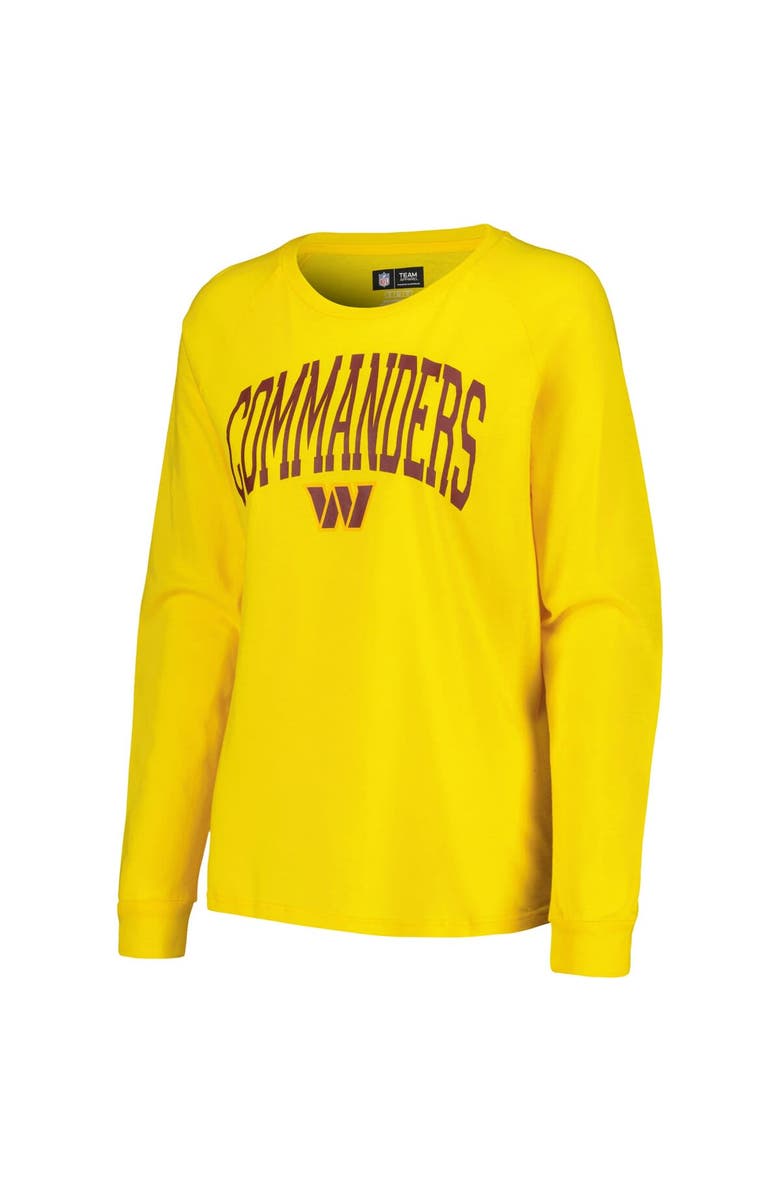 CONCEPTS SPORT Women's Concepts Sport Burgundy/Gold Washington Commanders Raglan Long Sleeve T-Shirt & Shorts Lounge Set, Alternate, color, 