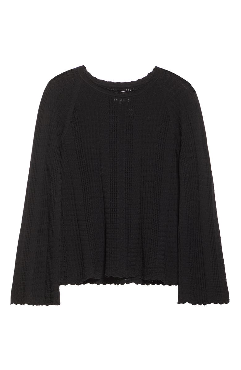 LOULOU DE SAISON Greta Wool & Cashmere Crewneck Sweater, Alternate, color, Black
