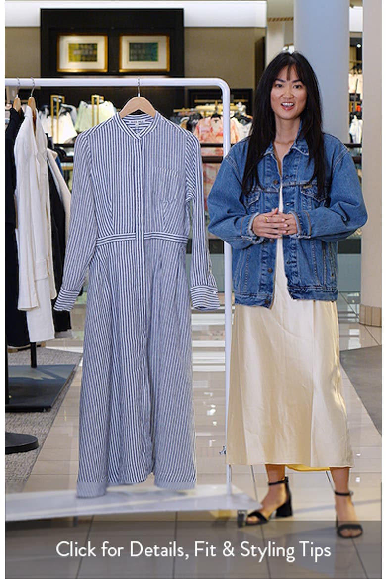 Isabella Long Sleeve Stripe Linen Shirtdress video