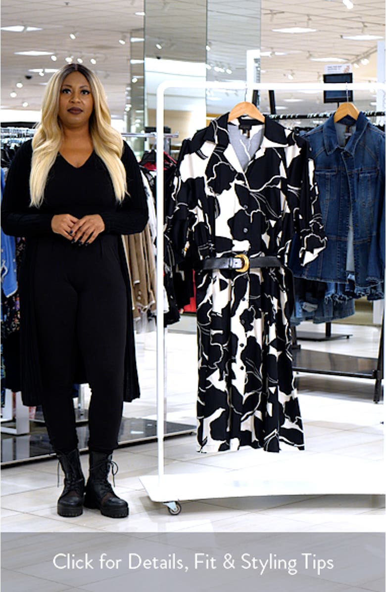 Printed Belted Midi Shirtdress, sales video thumbnail