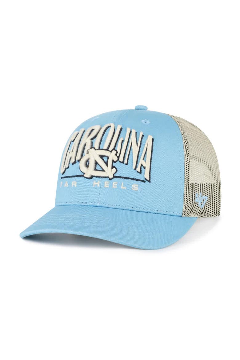 Men's '47 Carolina Blue North Carolina Tar Heels Arid Adjustable Trucker Hat, Main, color, Light Blue