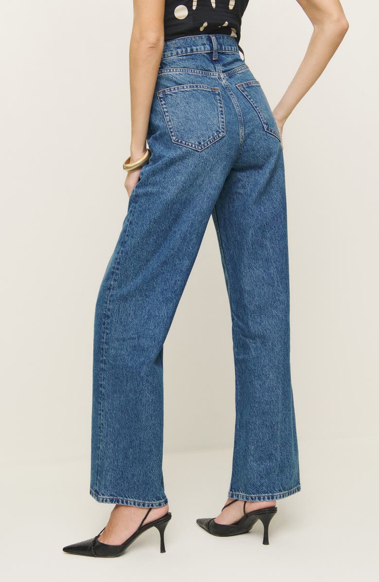 Reformation Wes High Waist Wide Leg Jeans, Alternate, color, Pelican