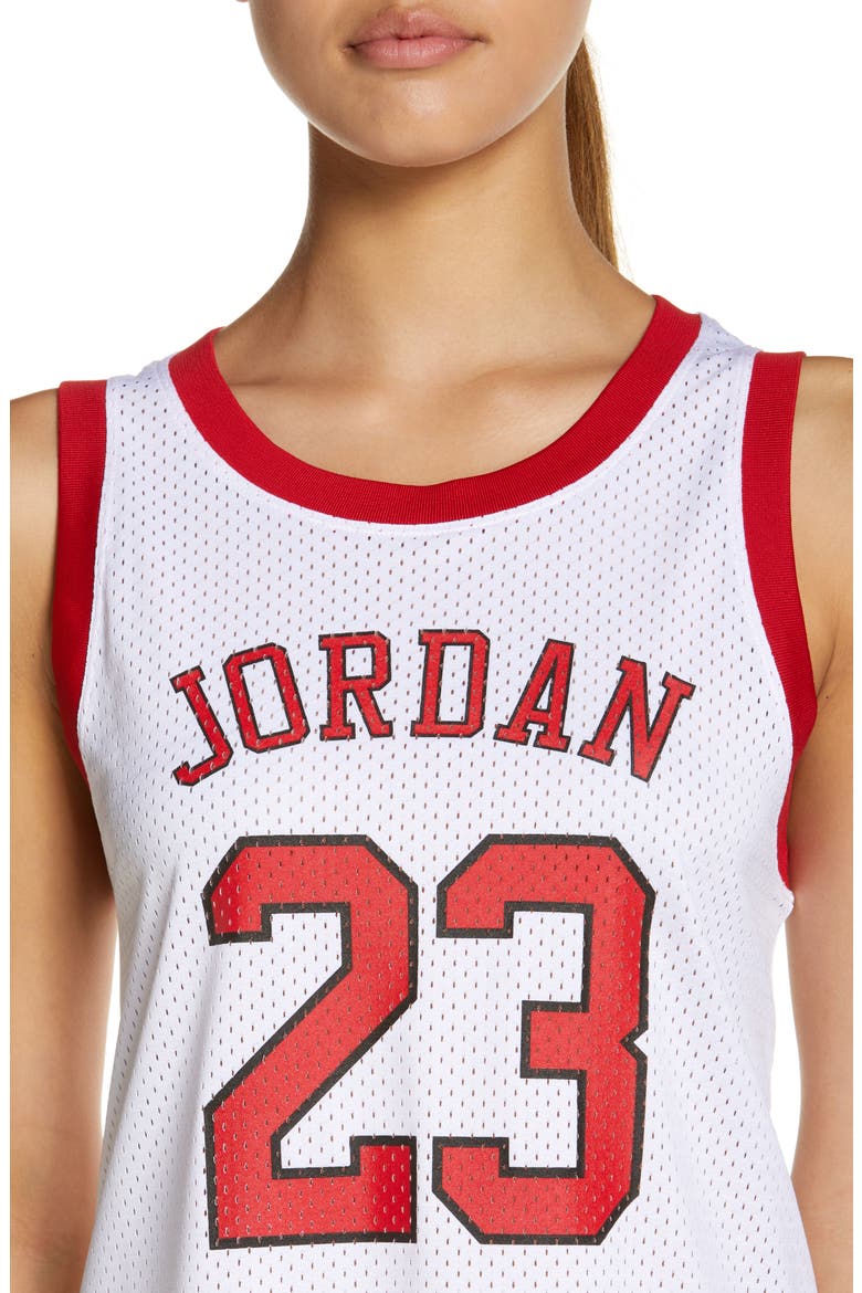 Heritage Jersey Dress, Alternate, color, WHITE/ GYM RED/ BLACK