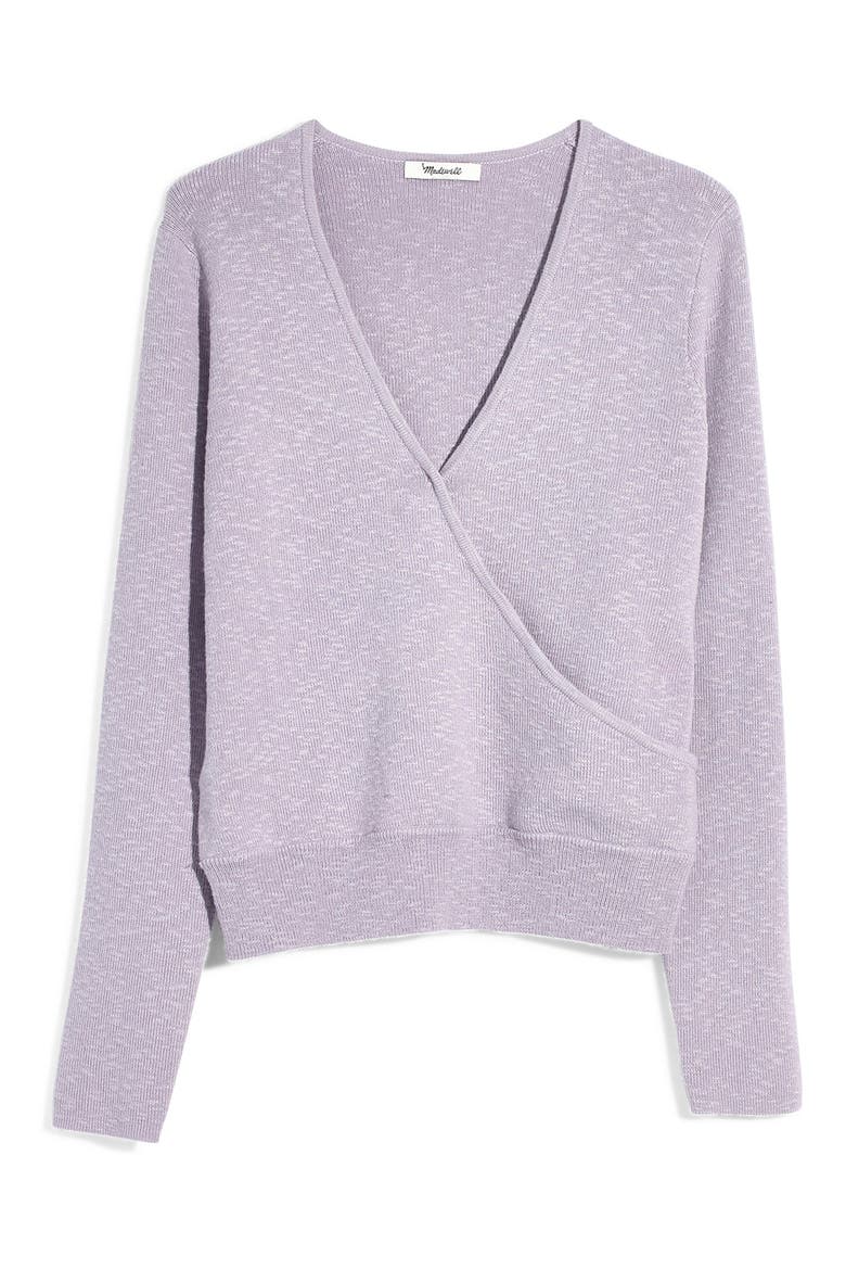 Wrap Front Pullover Sweater, Alternate, color, SUNDRENCHED LILAC