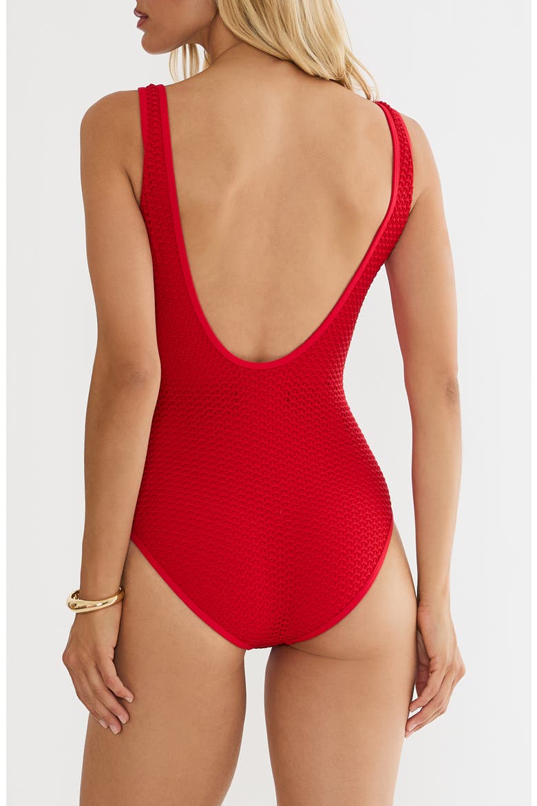Elina One-Piece Swimsuit, Alternate, color, RED CROCHET