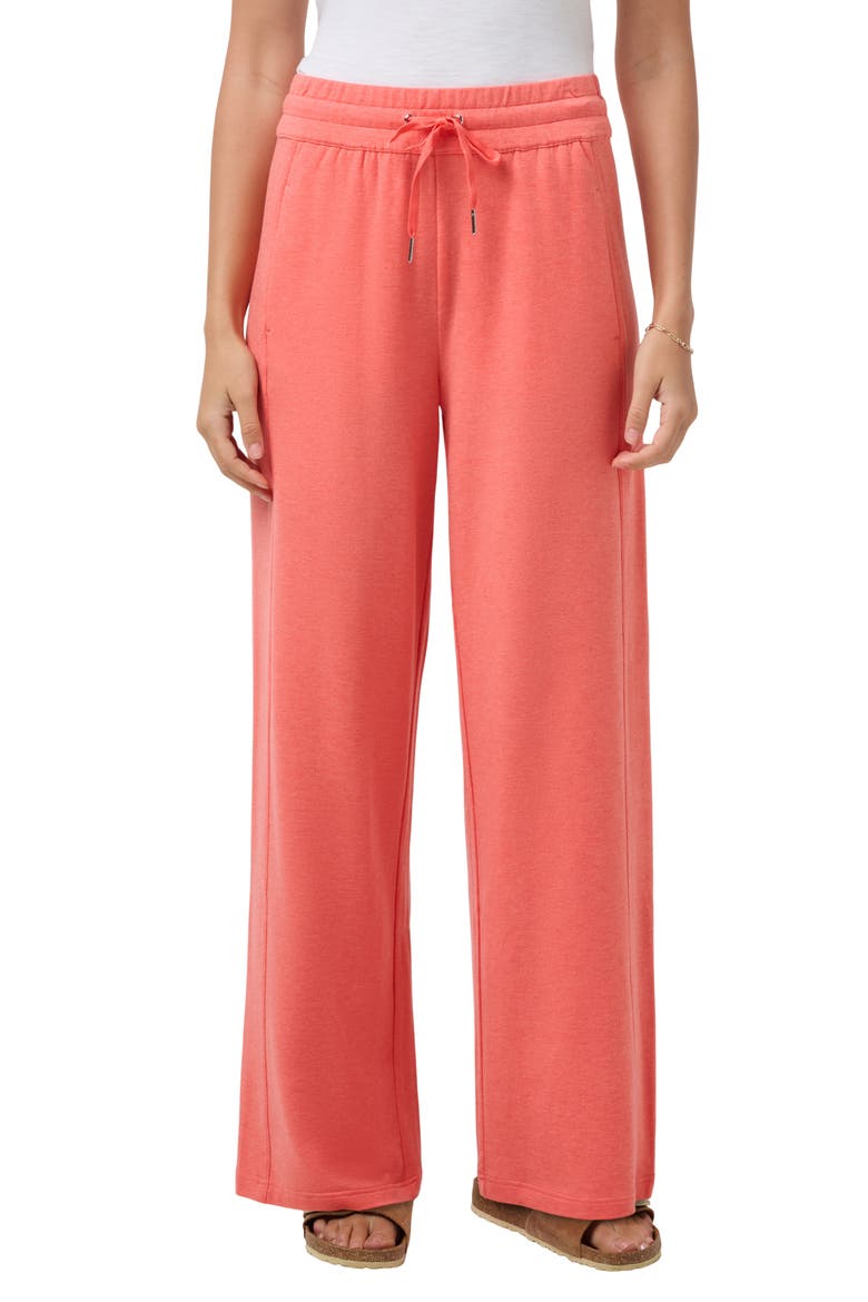 Cloud French Terry Wide Leg Pants, Main, color, HEATHER PORCELAIN ROSE