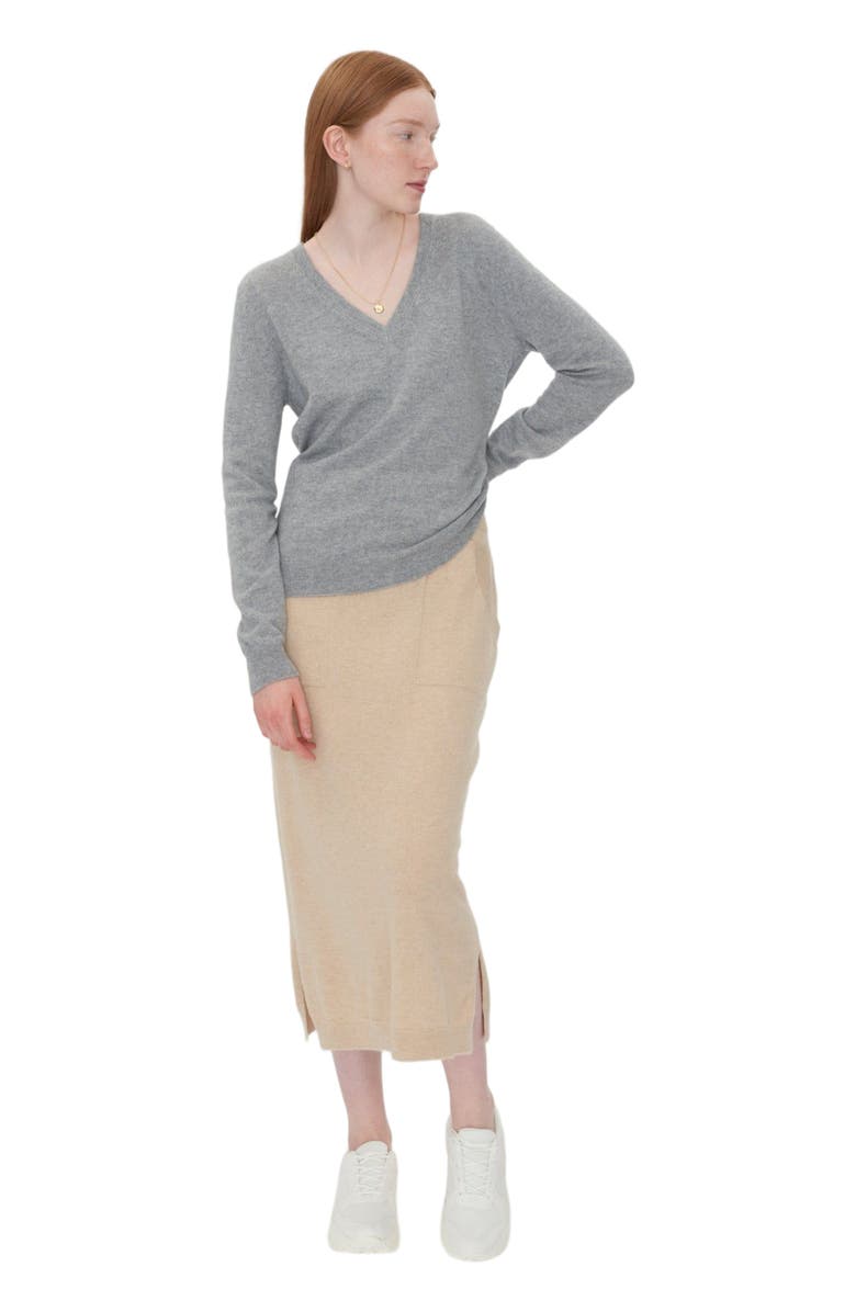 Gobi Cashmere Essential Cashmere V-Neck Sweater, Main, color, Vapor Blue